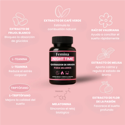 Femina® : Quemador de grasa nocturno 100% natural